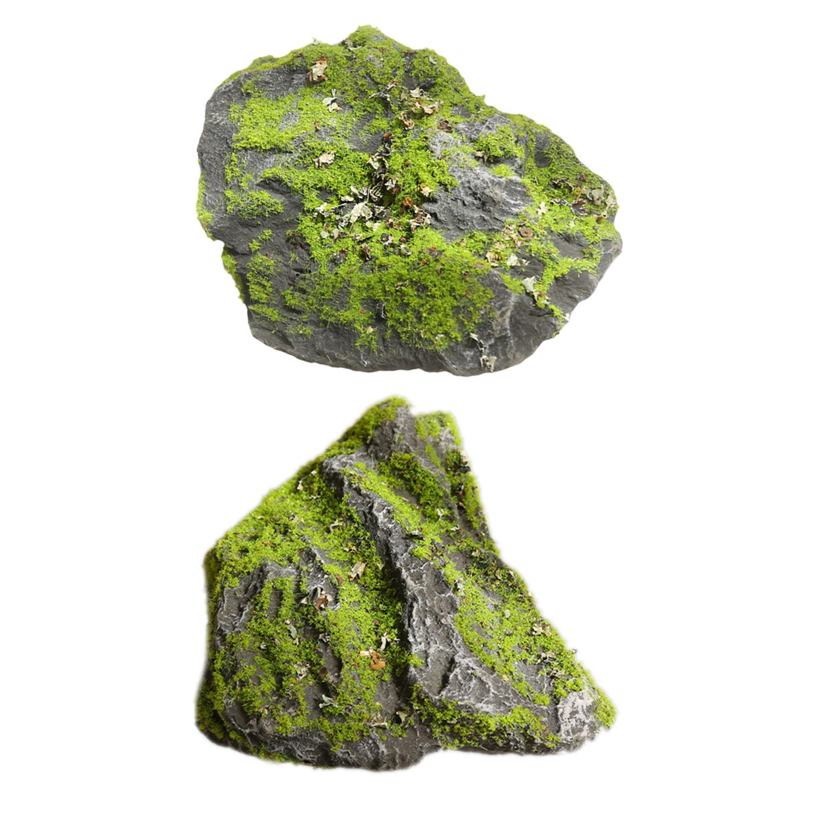 Fake Moss Stone Realistic Gree - огляд і ціна Planted Aquarium With Rocks