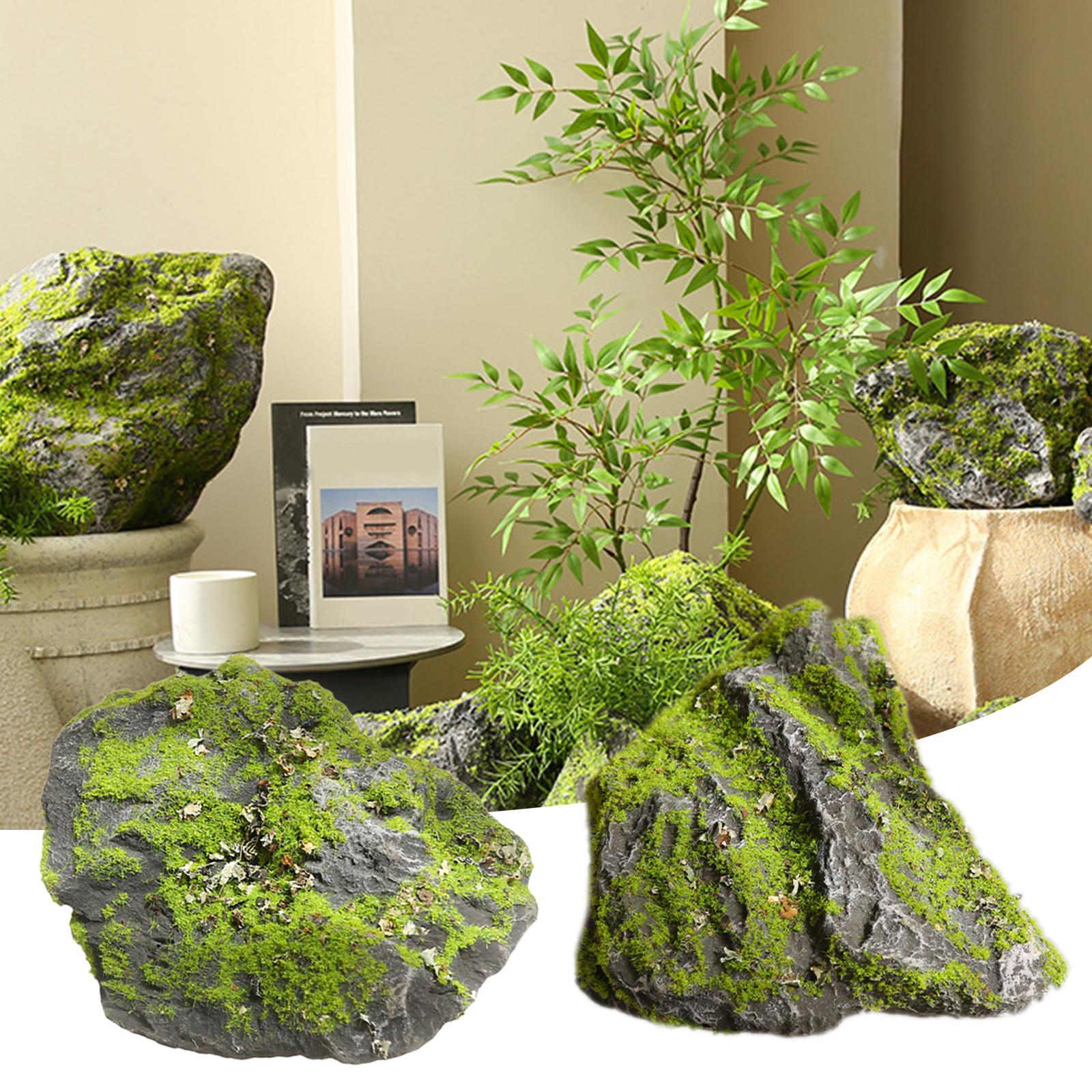 Fake Moss Stone Realistic Gree - огляд і ціна Planted Aquarium With Rocks