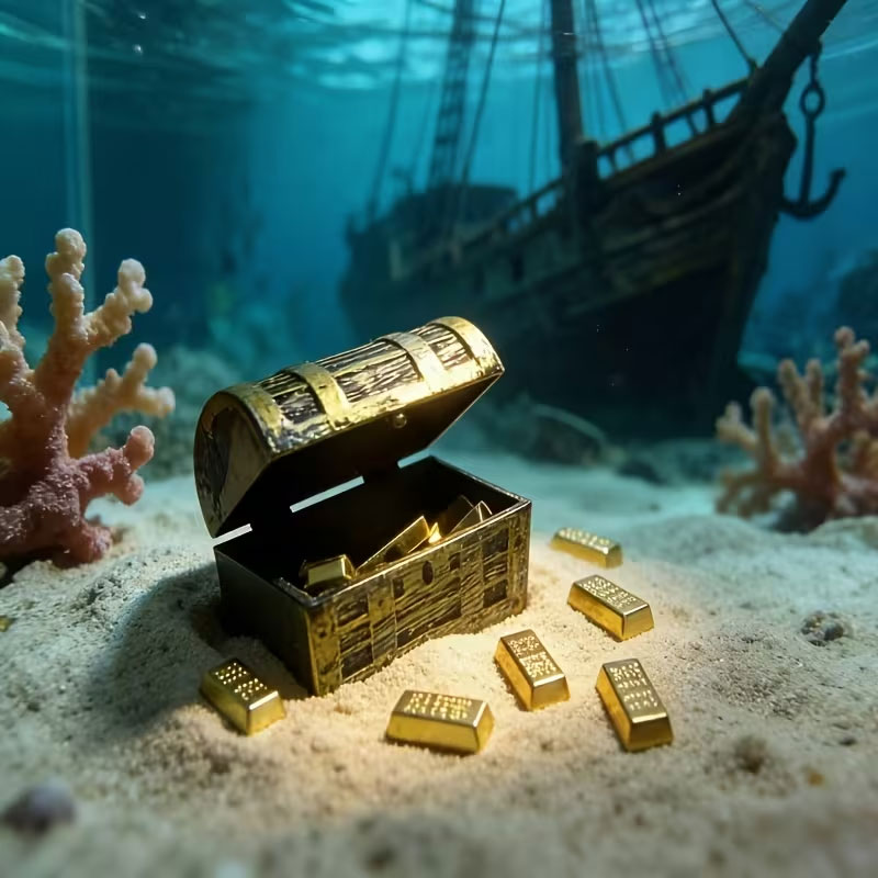 1 Set of Mini Pirate Treasure  - огляд і ціна Planted Aquarium Models