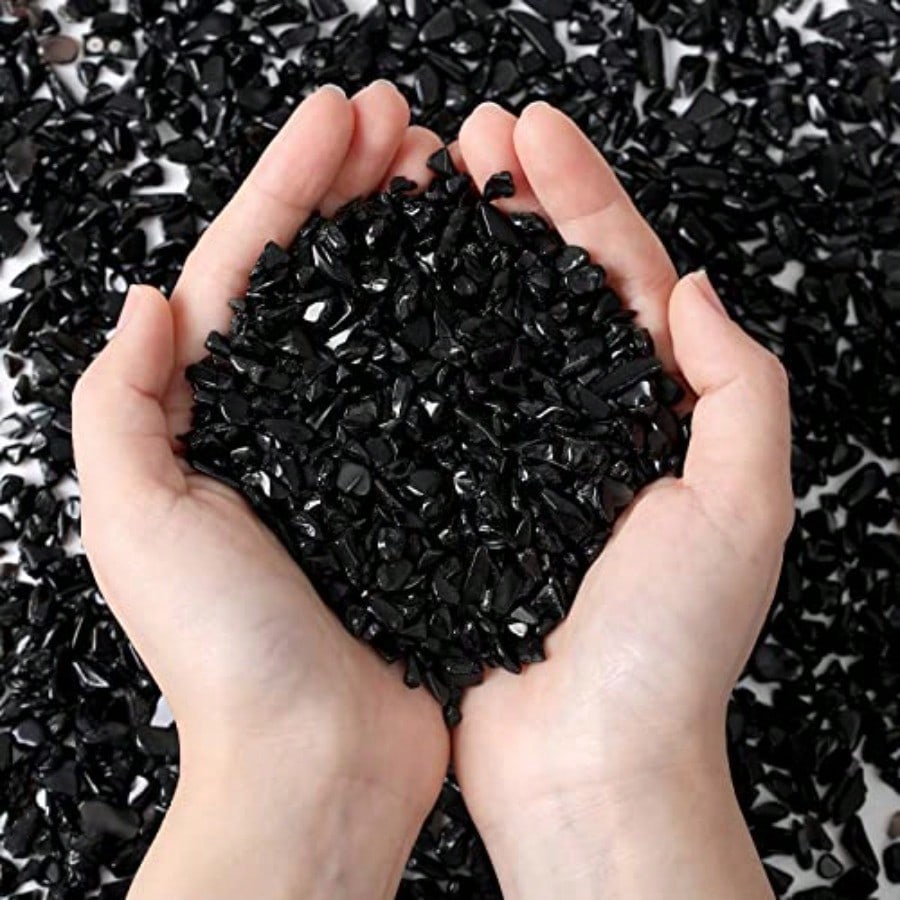 Natural Black Obsidian Crystal - огляд і ціна Planted Aquarium With Rocks