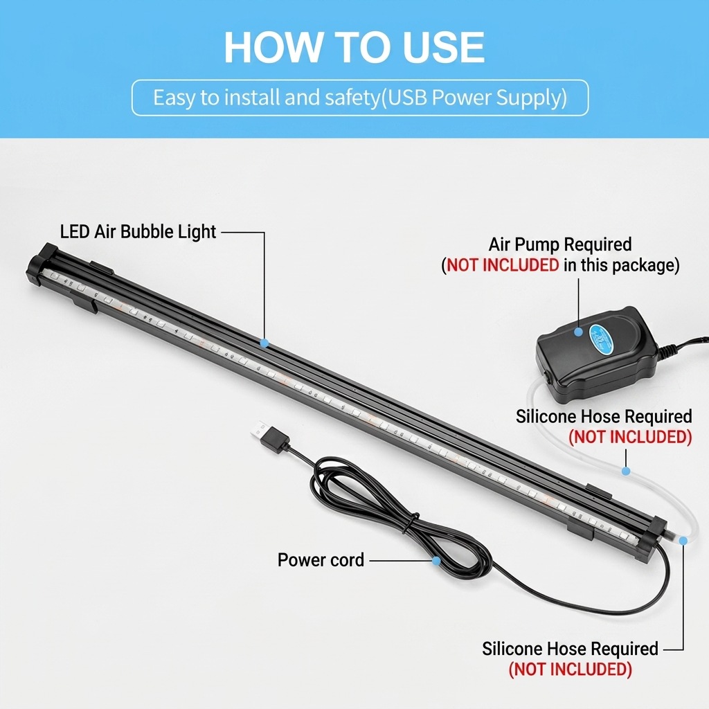 USB LED Aquarium Air Bubble Li - огляд і ціна Aquarium Plant Grow Light